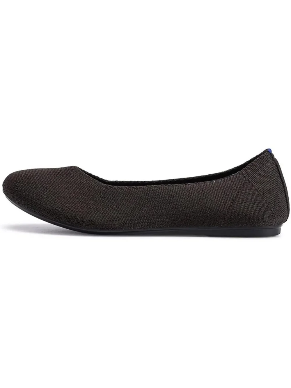 Womens Bronze Round Toe Knit Dress Low Wedge Slip On Ballerina Ballet Flat Shoes